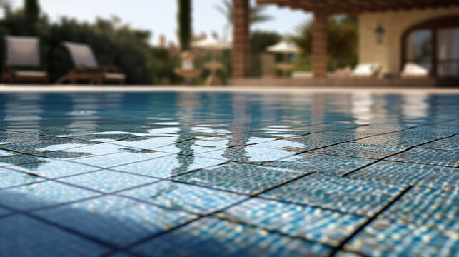 swimming pool in the hotel HD 8K wallpaper Stock Photographic Image