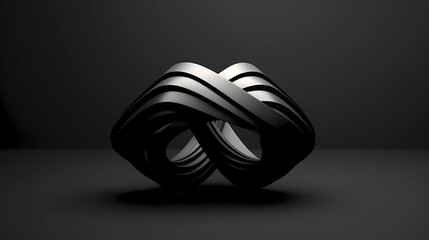Abstract modern 3D geometric minimalist shape