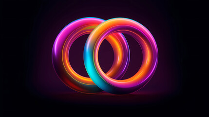 Colorful background with abstract shape glowing in ultraviolet spectrum, curvy neon lines. Futuristic energy concept