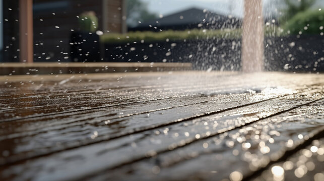 rain on the street HD 8K wallpaper Stock Photographic Image