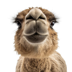 Fototapeta premium close up of a camel isolated on transparent background cutout