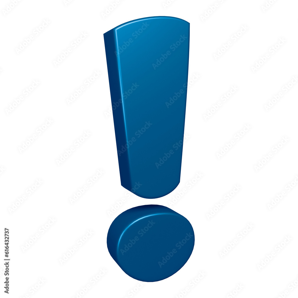 Canvas Prints blue exclamation mark symbol or icon design in 3d rendering