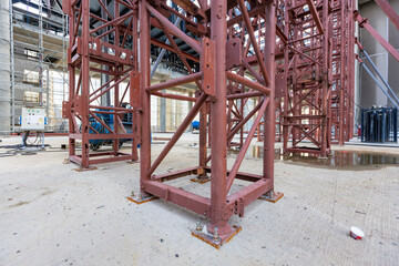 Fototapeta na wymiar rebar equipment, reinforced steel in construction design 
