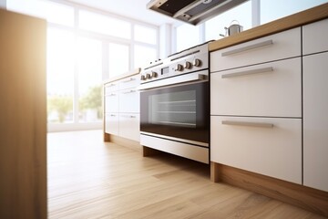 Fototapeta premium Interior of modern comfortable kitchen, AI generated