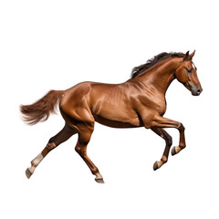 Fototapeta na wymiar running horse isolated on transparent background cutout