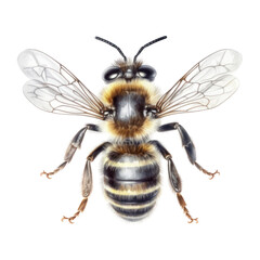 bee watercolor isolated on transparent background cutout