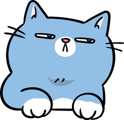 Funny Cartoon Cat Head Character