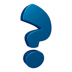 Blue question mark or icon design in 3d rendering 