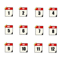 calendar icons set