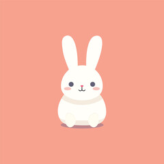rabbit vector illustration. Cute rabbit cartoon character.