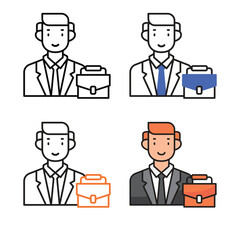 Manager avatar icon design in four variation color