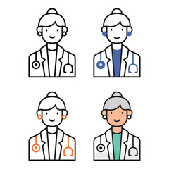 Fototapeta premium Doctor avatar icon design in four variation color