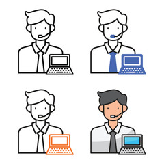 JAdministrator avatar icon design in four variation color