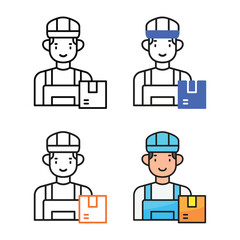 Loader avatar icon design in four variation color