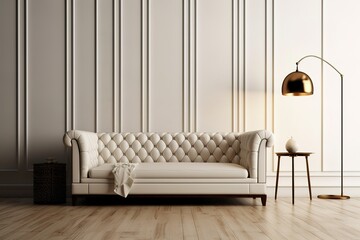 Comfortable sofa on white background. Furniture for modern room interior,Generative AI