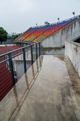 Rainy stadium path of cement structure