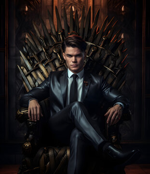 Businessman on a throne