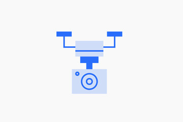 Geometric drone illustration in flat style design. Vector illustration and icon. 