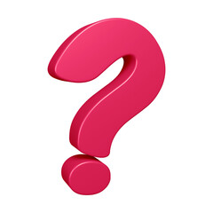 3D pink question mark or icon design