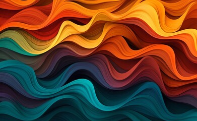 Obraz premium Experimental Palette Background. Dynamic Abstract Pattern. Vibrant Color Waves. Generative AI.