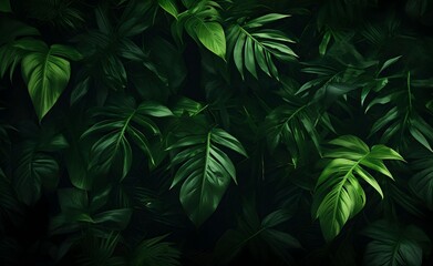 Fototapeta na wymiar Green Leaves of Philodendron, abstract green texture, nature background, tropical leaf. Generative AI.