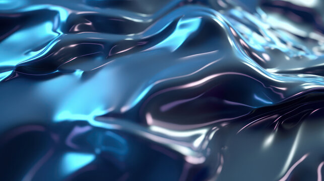 A close up of a blue melted metal surface