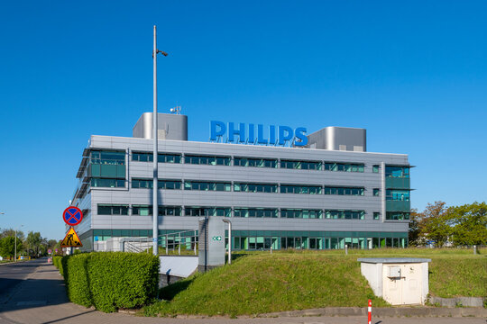 Warsaw, Poland - May 11, 2023: View of the building with the Philips logo