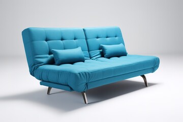 blue sofa on white background insulated 3d,Generative AI