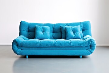 blue sofa Modern style sofa in the living room rendering 3d illustration,Generative AI