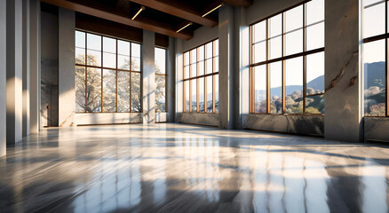 concrete slabs and windows in a city
