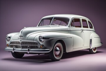 Obraz na płótnie Canvas Classic american car on a purple background. generative ai