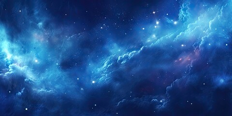 Obraz premium Blue Space Background with Light and Pattern. Abstract Art Concept Wallpaper. Generative AI illustrations