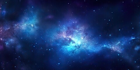 Naklejka premium Blue Space Background with Light and Pattern. Abstract Art Concept Wallpaper. Generative AI illustrations