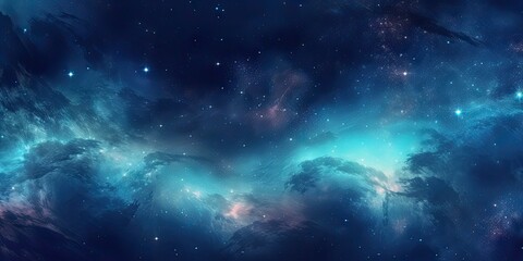 Blue Space Background with Light and Pattern. Abstract Art Concept Wallpaper. Generative AI illustrations