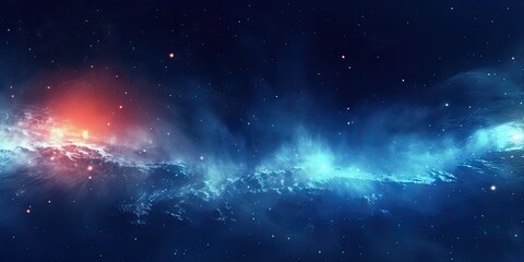 Naklejka premium Blue Space Background with Light and Pattern. Abstract Art Concept Wallpaper. Generative AI illustrations