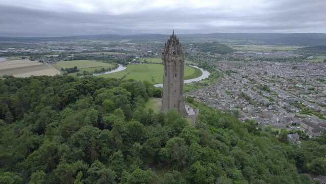 Aerial footage of The National Wallace Monument. Wallace's Monument, the Wallace Tower, or the Barnweil Monument is a category-A-listed building dedicated to the memory of William Wallace.
