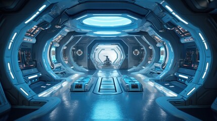 A scene in a VR game where a user is in a spaceship. It shows the future potential of adventures and exploration in outer space. Created with Generative AI.
