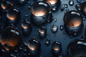 Seamless Background Visible Drops of Water - Generative AI