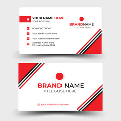 red creative modern business card template designs. Simple and clean design with a logo 
