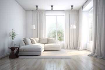 empty wall in classical style interior with white sofa on grey background wall,Generative AI