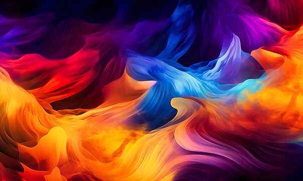 colorful swirls of fire with orange, yellow, and purple colors