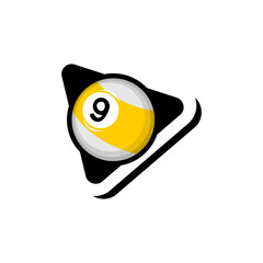 vector illustration of billiard ball on white background	
