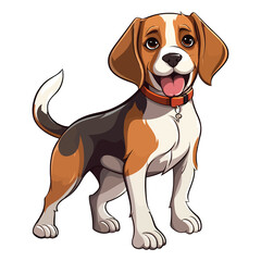 Loyal and Devoted: 2D Artwork Showcasing a Charming Beagle