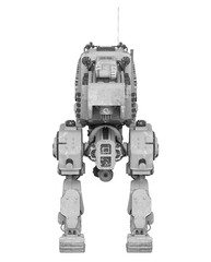 Naklejka premium scout machine is standing up on rear view