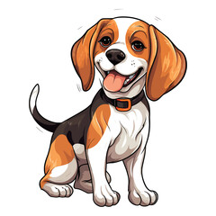 Loyal and Devoted: 2D Artwork Showcasing a Charming Beagle