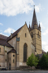 Fototapeta premium A view of the historic Lutheran Cathedral of St. Mary in the city of Sibiu. Transylvania. Romania