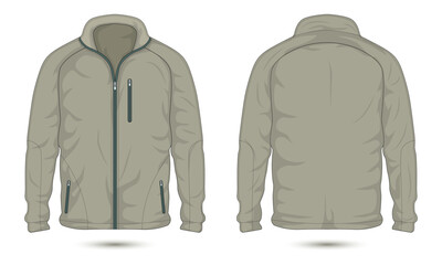 Zippered bomber jacket front and back view