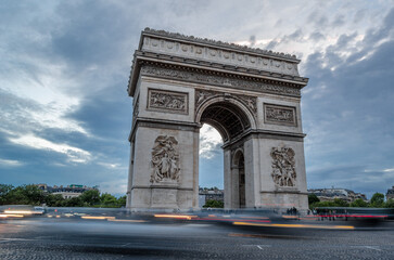 Plakat View of the Arc de Triomphe in Paris, France
