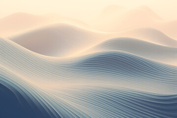 abstract endless hilly desert landscape texture, blue to yellow and white color gradient as background - generative ai