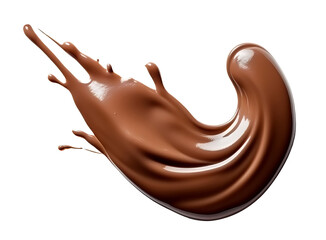 melted chocolate dripping chocolate syrup smear isolated on transparent background